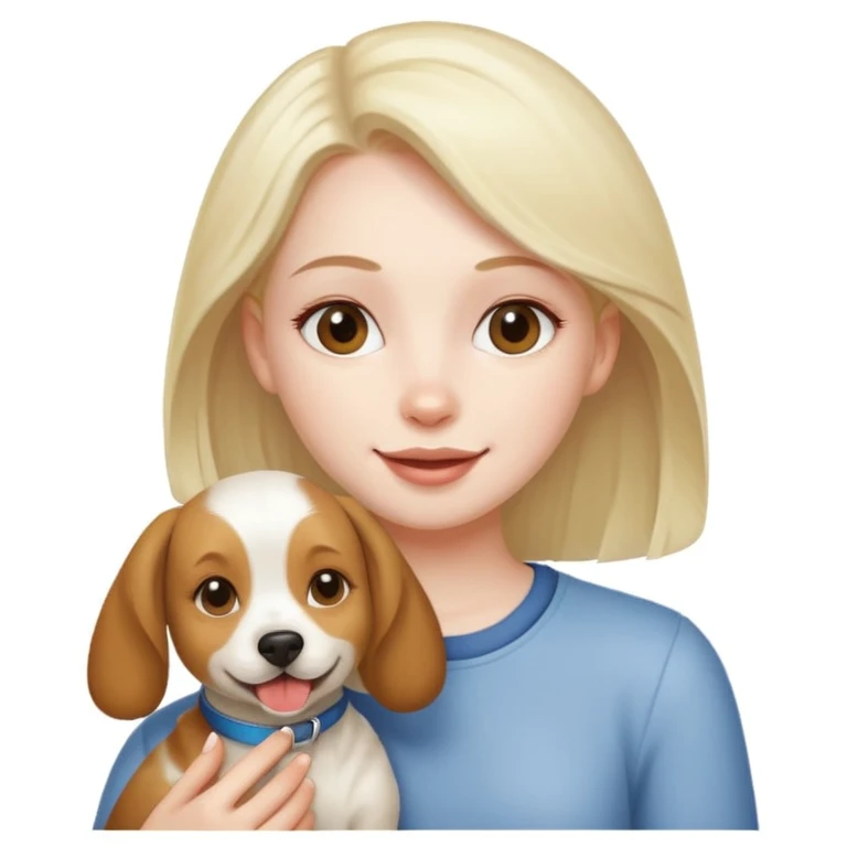 girl and her pet dog emoji