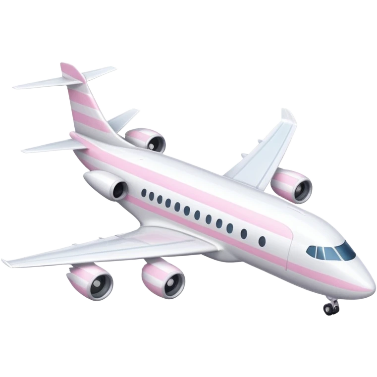 White plane with pastel pink stripes emoji