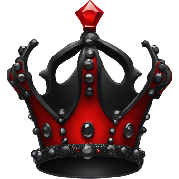 red and black gothic glittery crown emoji