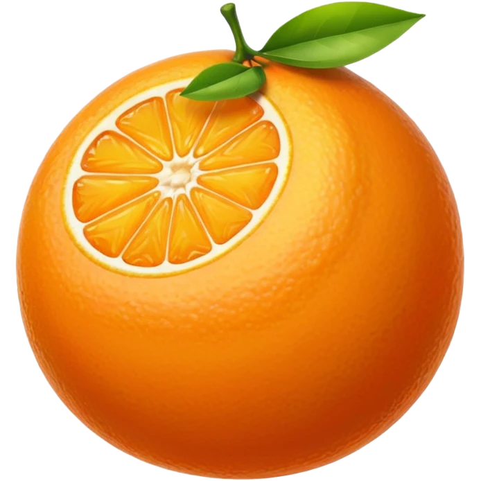 genere moi une seule orange sans les yeux ni la bouche emoji