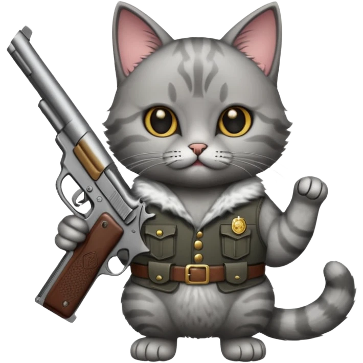 Gato con pistola emoji