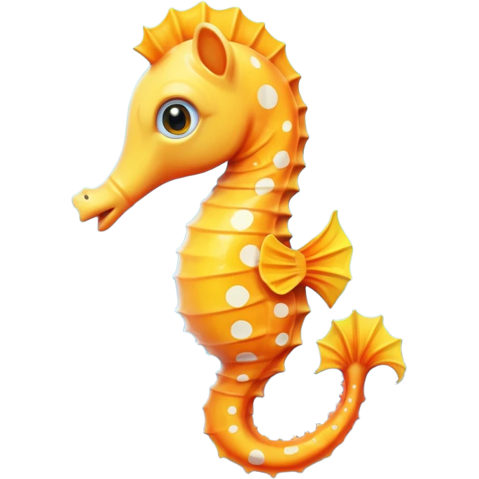 olorful cartoon-style seahorse. 🪸

It’s primarily orange with yellow and white spots along its body. The seahorse has a large blue eye, a curled tail, and a pinkish fin on its back. Its design is cute and stylized—similar to what you’d find in children’s illustrations, stickers, or emoji-like art emoji