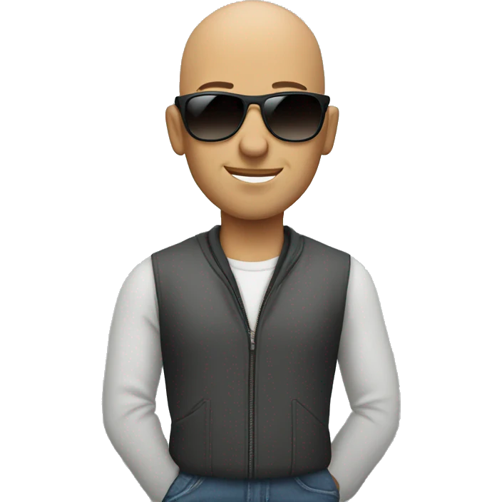  Cool bald tech guy wearing sunglasses emoji