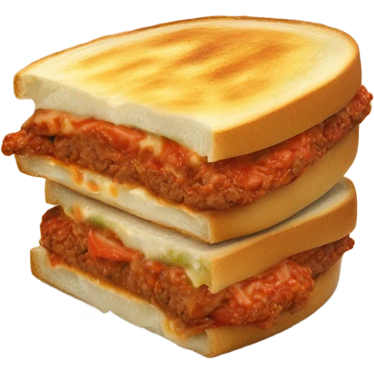 one panini Bolognese with cheese  emoji