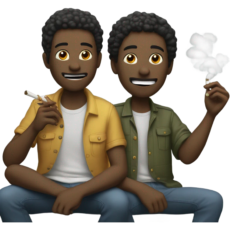 two friends smoking weed emoji