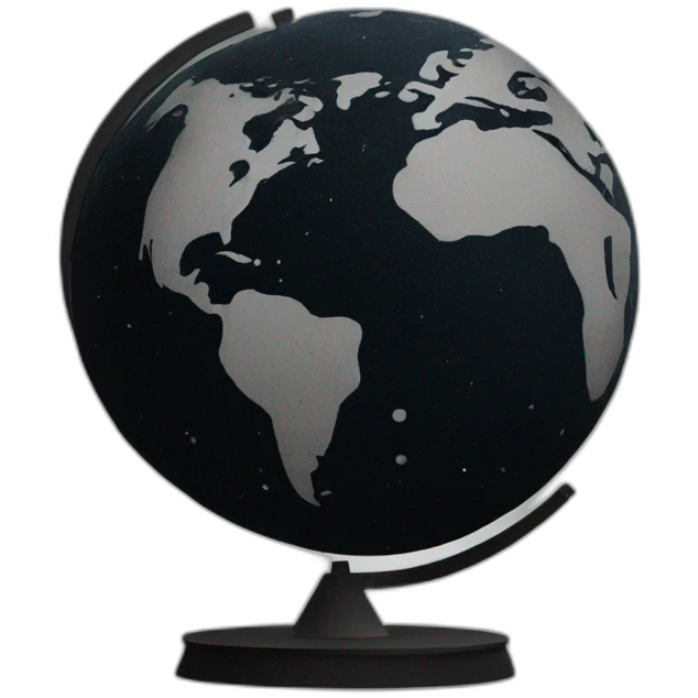 globe in space (brutalist style art) emoji