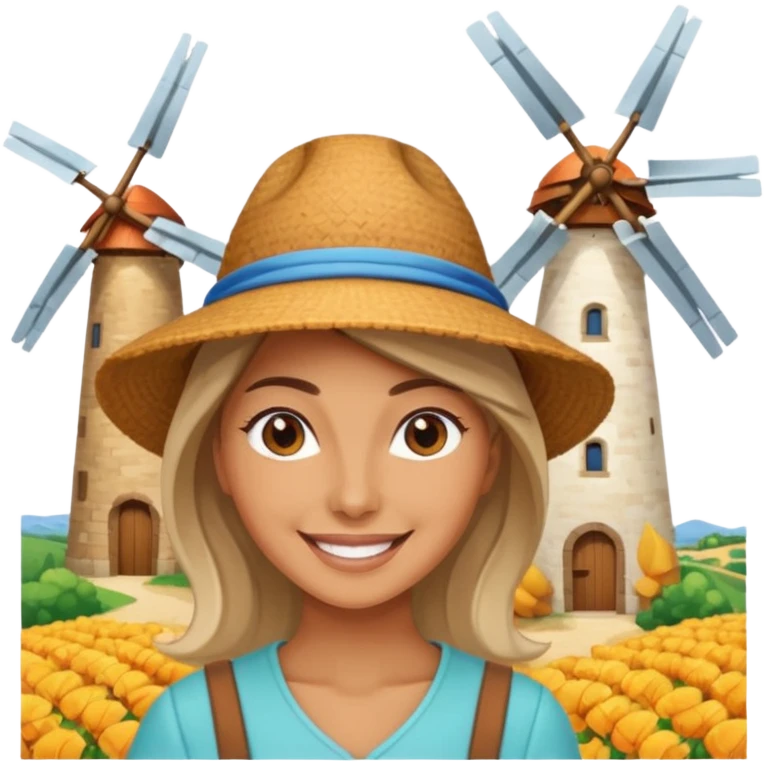 WOMAN WEARİNG ÇİFTÇİ HAT with  Windmills emoji