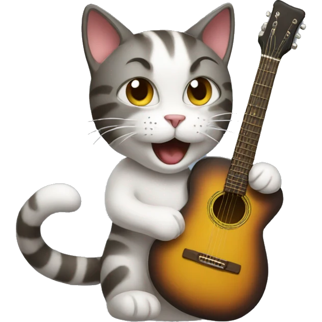 cat playing guitar emoji