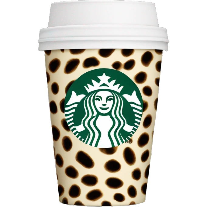 Cheetah print Starbucks cup emoji