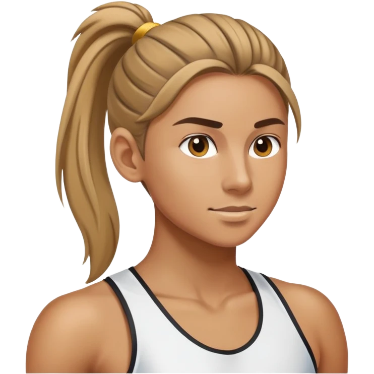Athlete with pony tail emoji