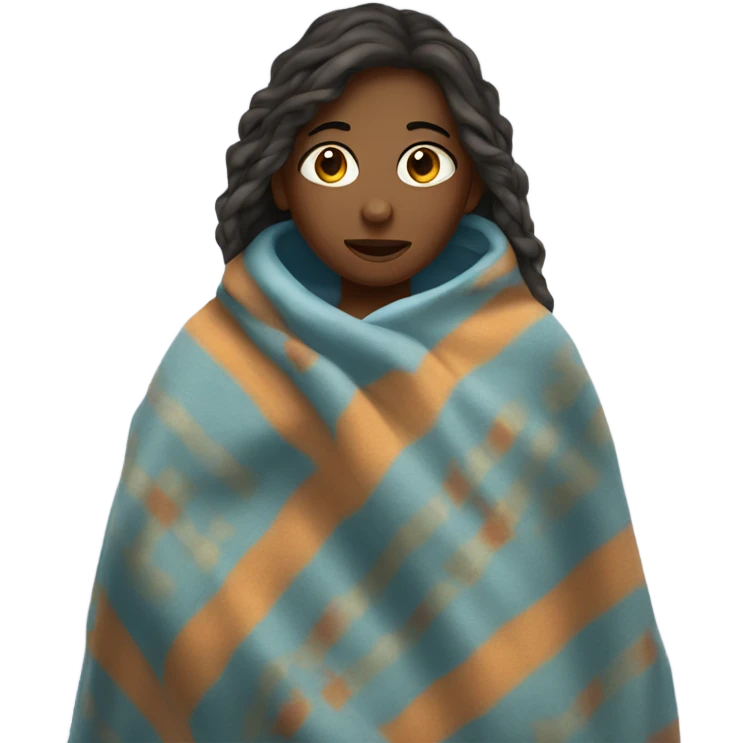 girl covered by blanket emoji