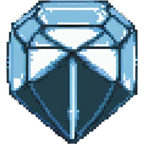 maximum blocky ultra-abstract pixel art Minecraft diamond emoji with only 2-4 large square pixels emoji