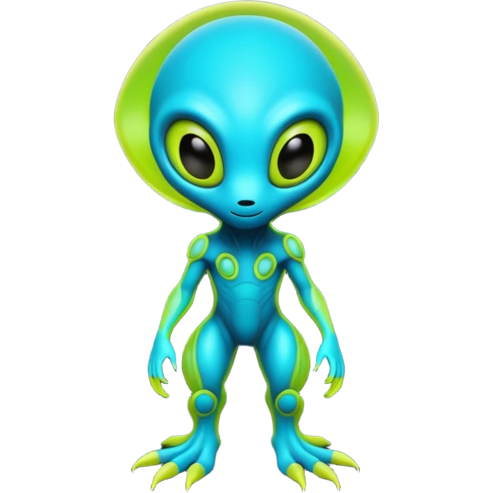 futuristic lush warm-colored neon-colored alien-Fakémon-creature (full body) emoji