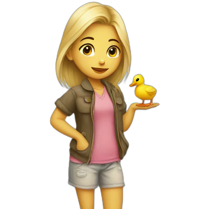 Girl with duck emoji