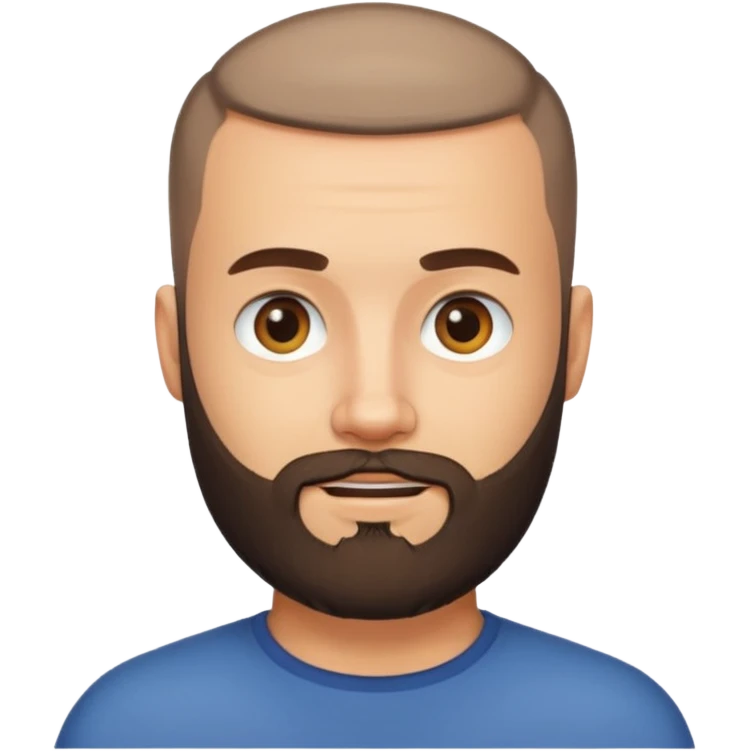 bearded man with buzz cut emoji