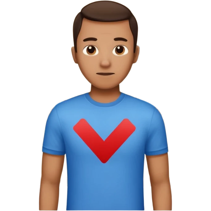 The blue checkmark is inside his house. emoji