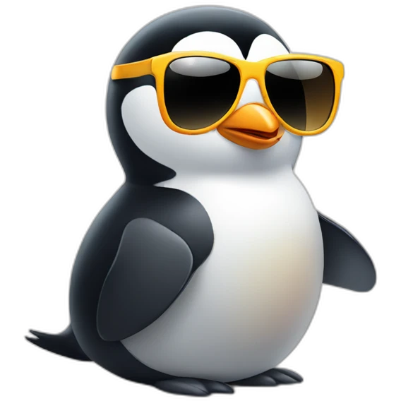 cool penguin in sunglasses emoji