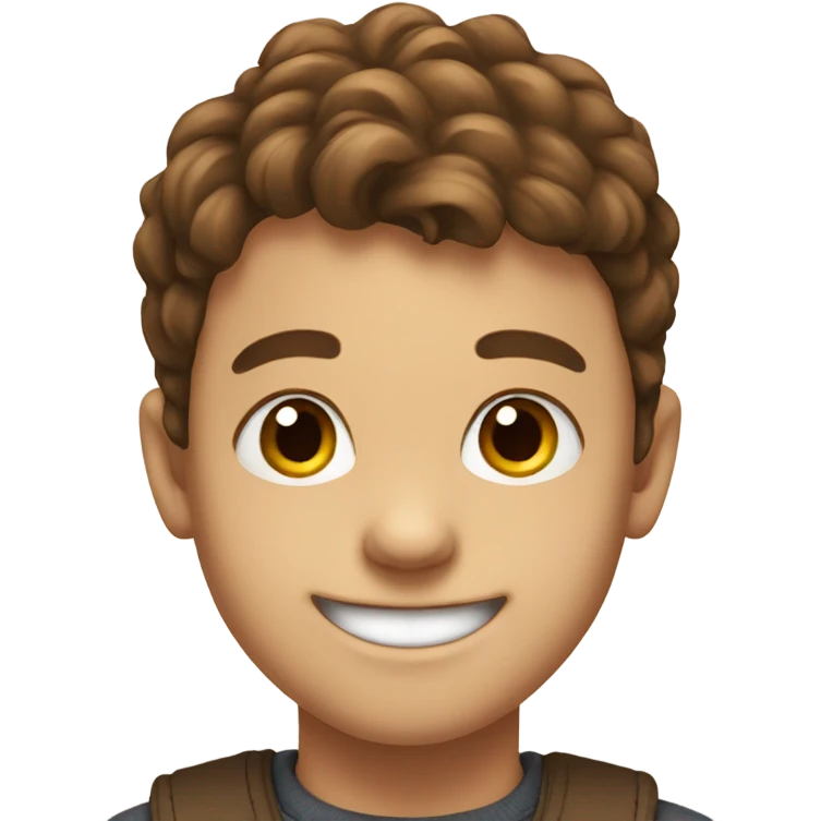 smiling boy portrait with brown hair emoji