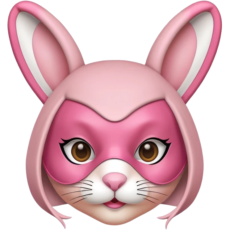 A girl in a pink, leather rabbit mask emoji