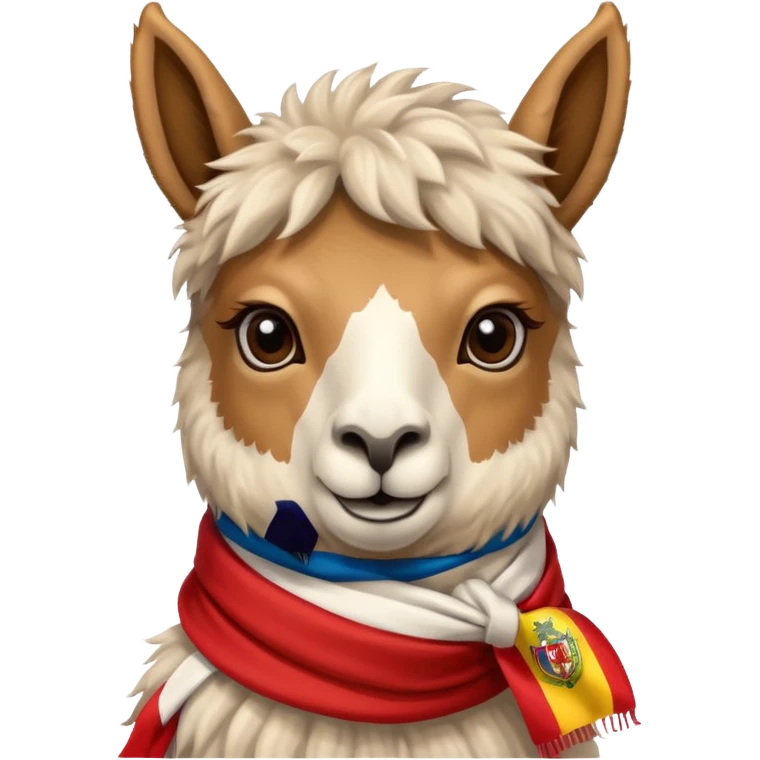 llama con una bufanda de la bandera de Perú emoji
