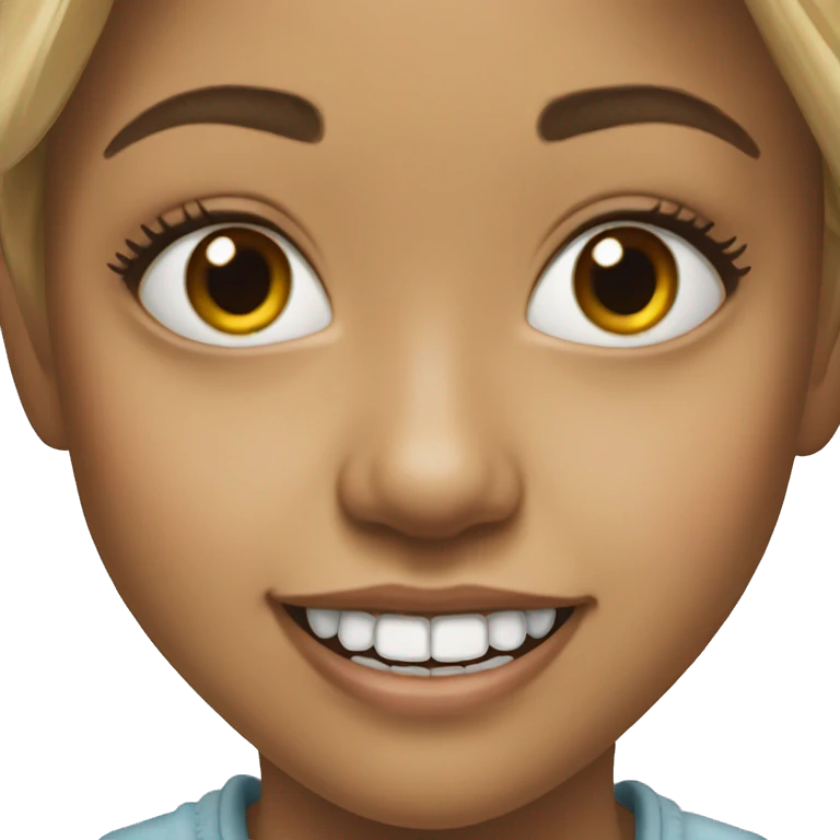 realistic portrait of girl’s teeth emoji