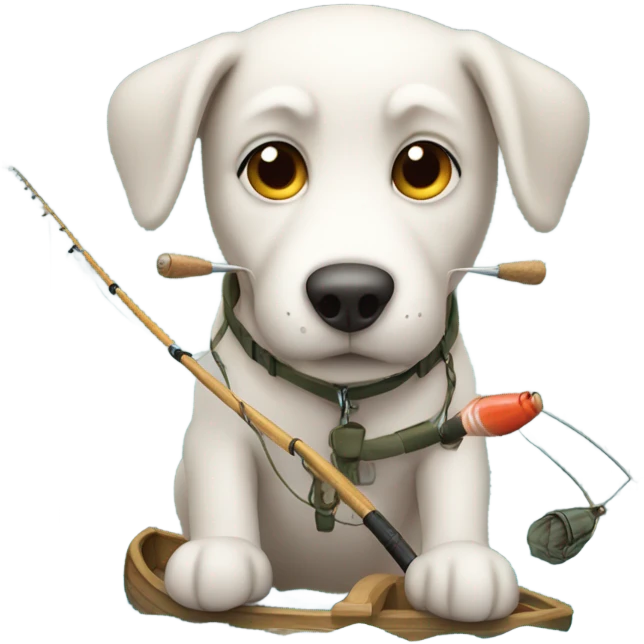 Dog fishing  emoji