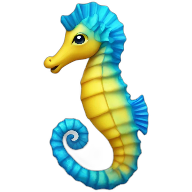 Yellow-blue seahorse emoji