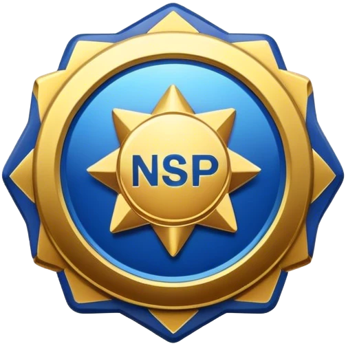 a badge with the words, NSP on it   emoji