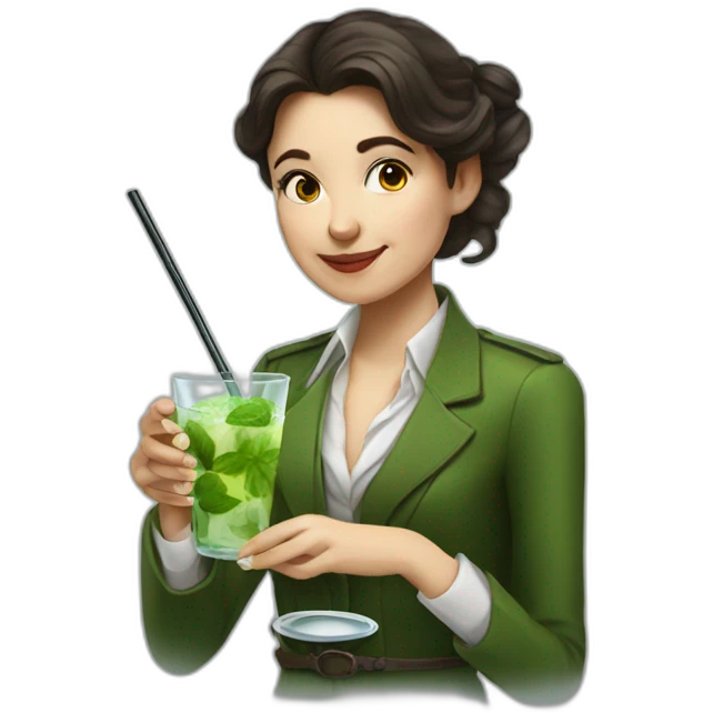 argentine girl sherlock holmes drinking mojito emoji