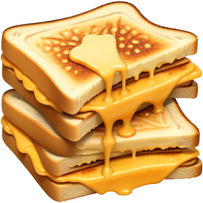 Half-eaten kaas tosti with cheese strings stretching emoji