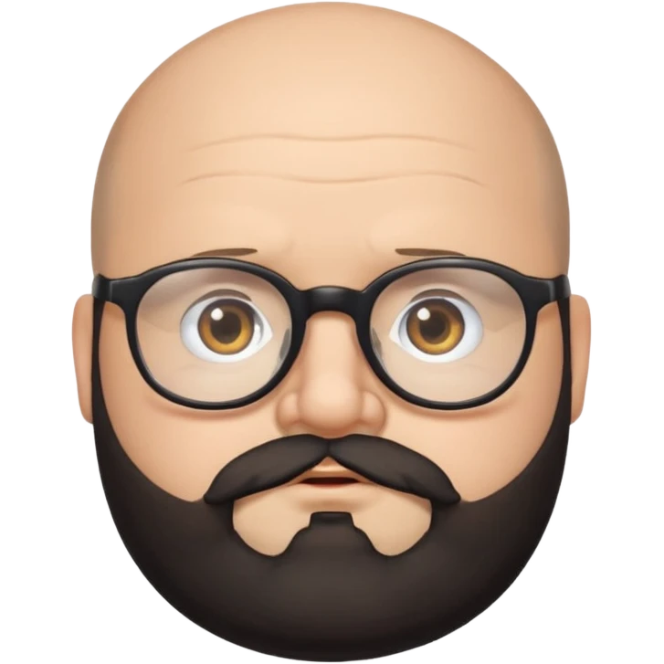 balding, chubby face, with glasses and black beard emoji