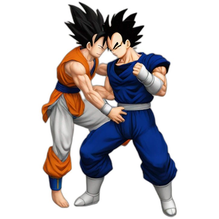 Sangoku make a hug to vegeta emoji