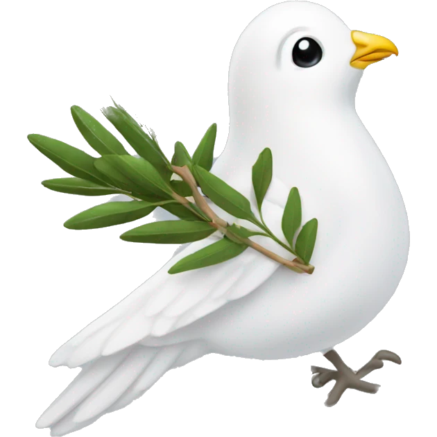 A white dove with an olive branch emoji