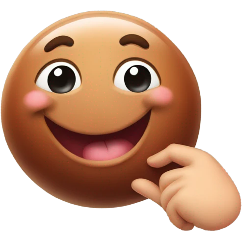 Meatball holding up a pinky looking mischievous  emoji