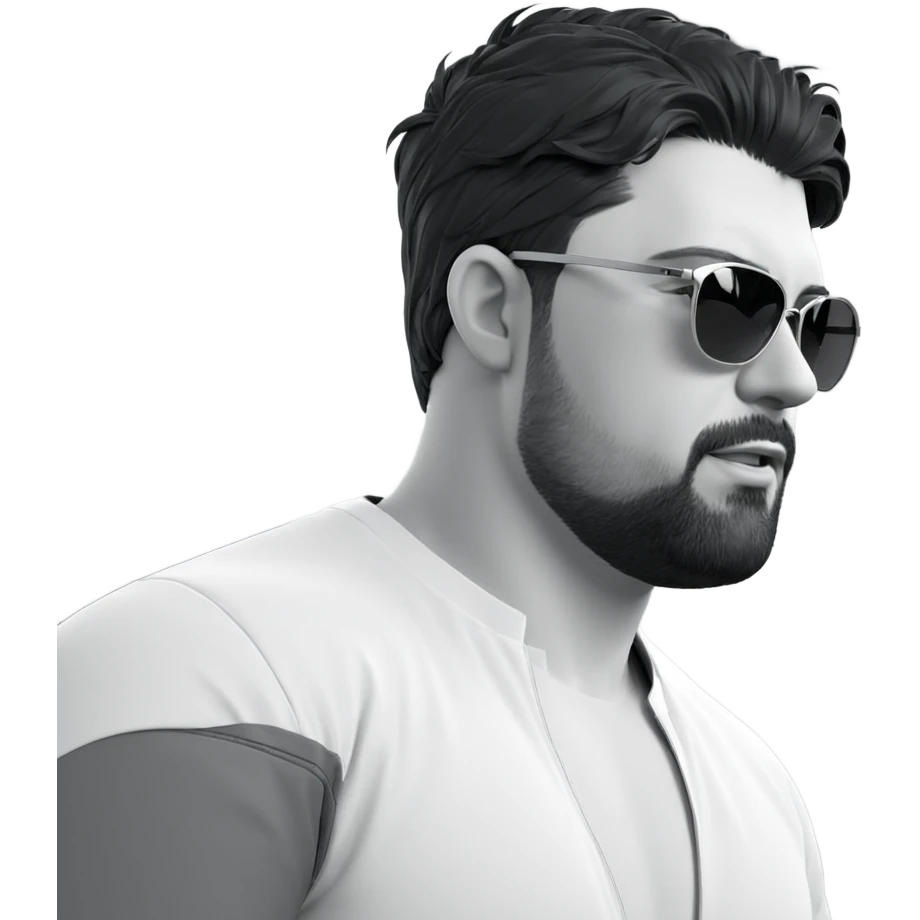 monochrome male with sunglasses emoji