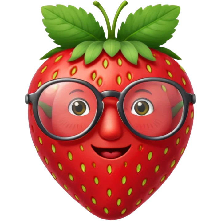 strawberry with glasses emoji