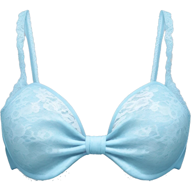 Baby blue lace bikini top with a white bow  emoji