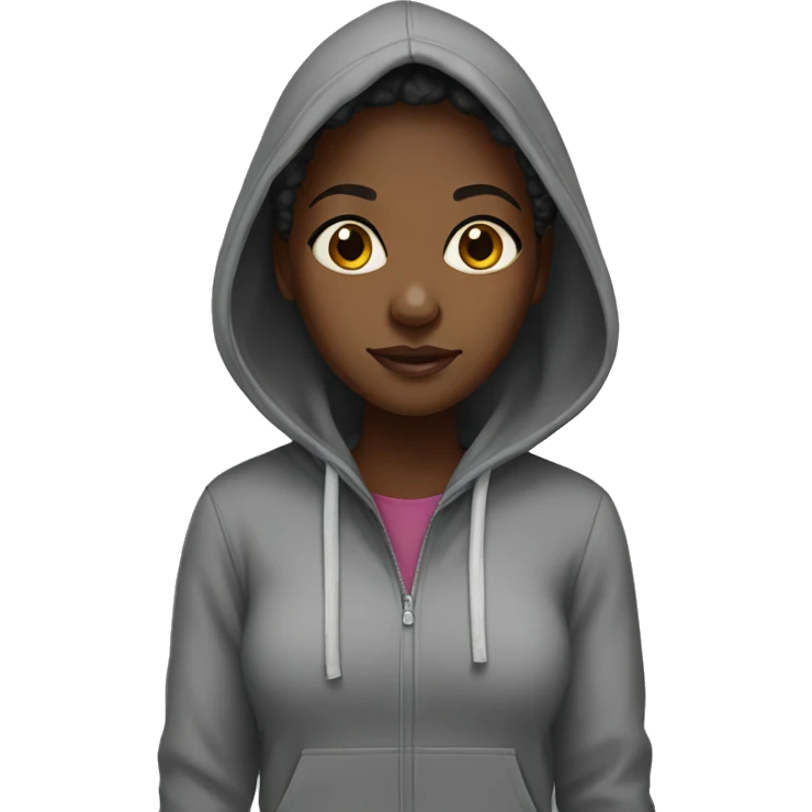A black girl in a hoodie  emoji