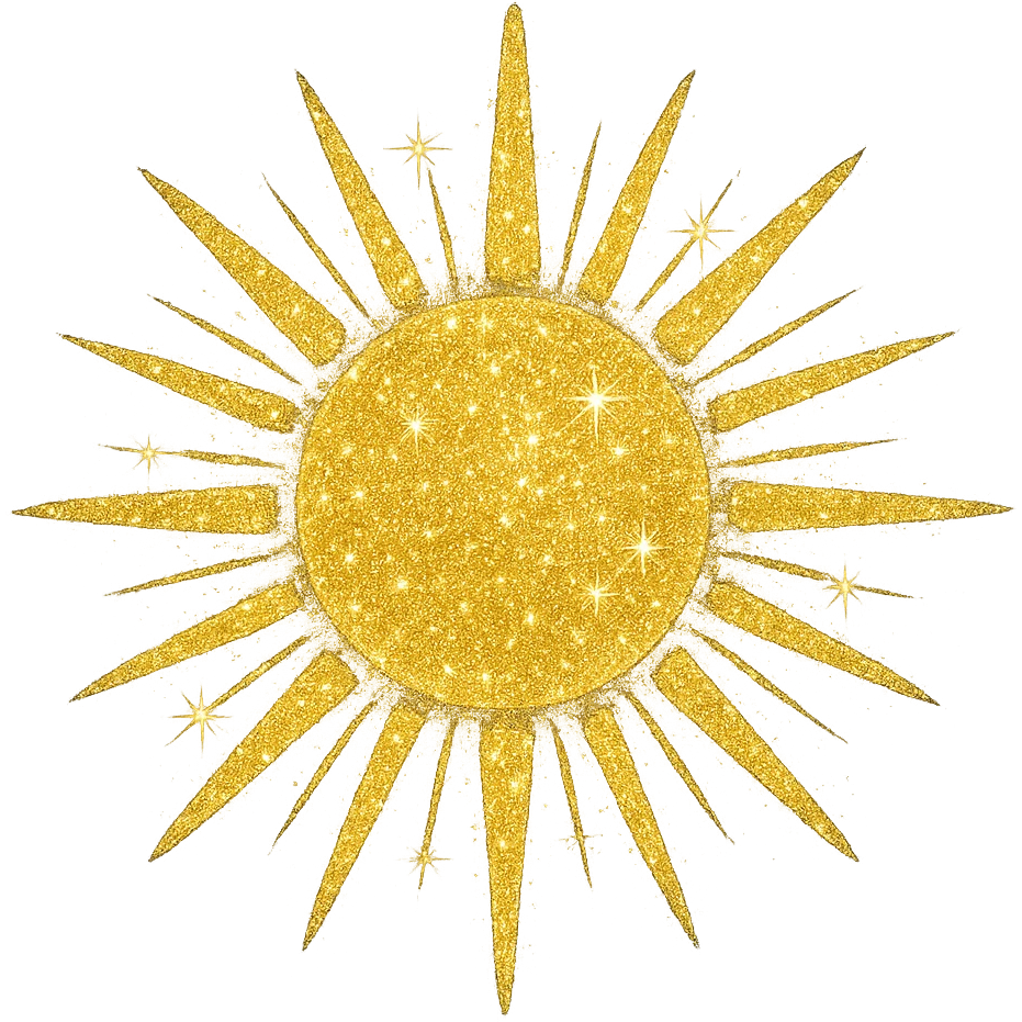 sparkly sun emoji