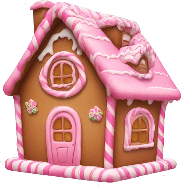 Pink gingerbread house emoji
