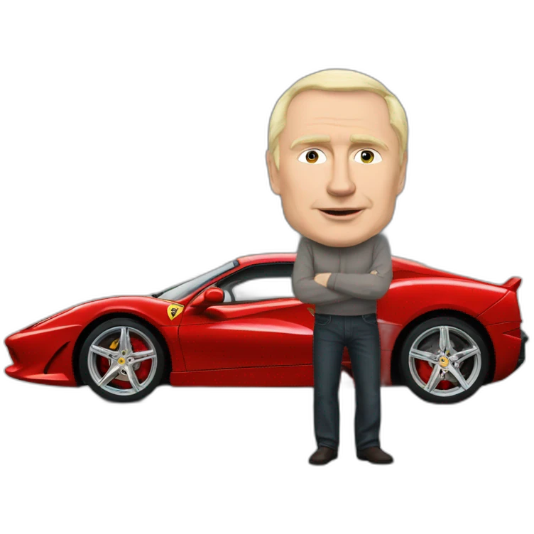 Vladimir Poutine en ferraris  emoji