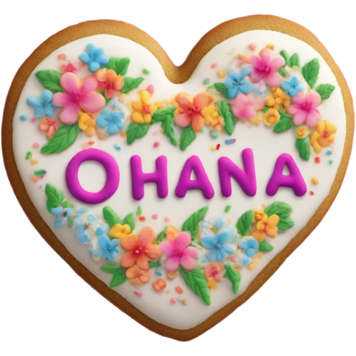 Cookie heart with ohana emoji