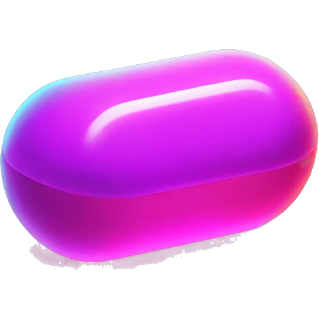 Neon colored pill emoji