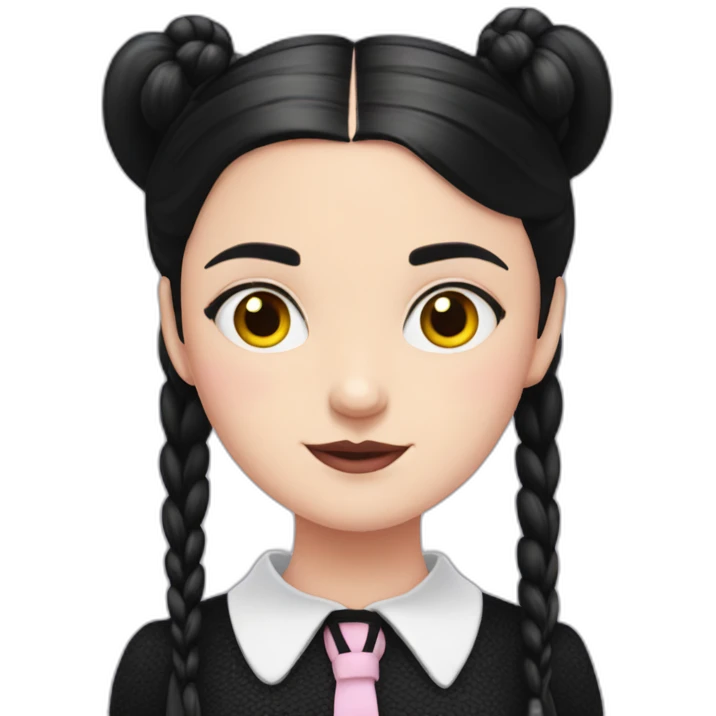 pink heart wednesday addams emoji