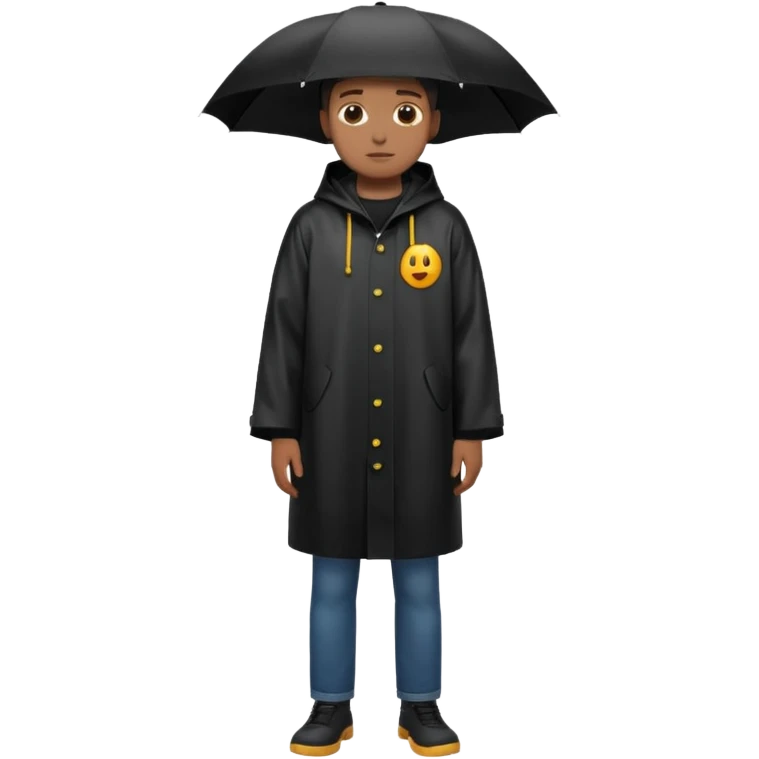 black Raincoat Pedestrian  emoji