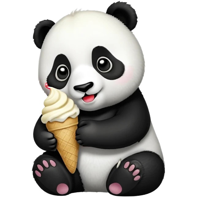 Panda eating ice cream emoji