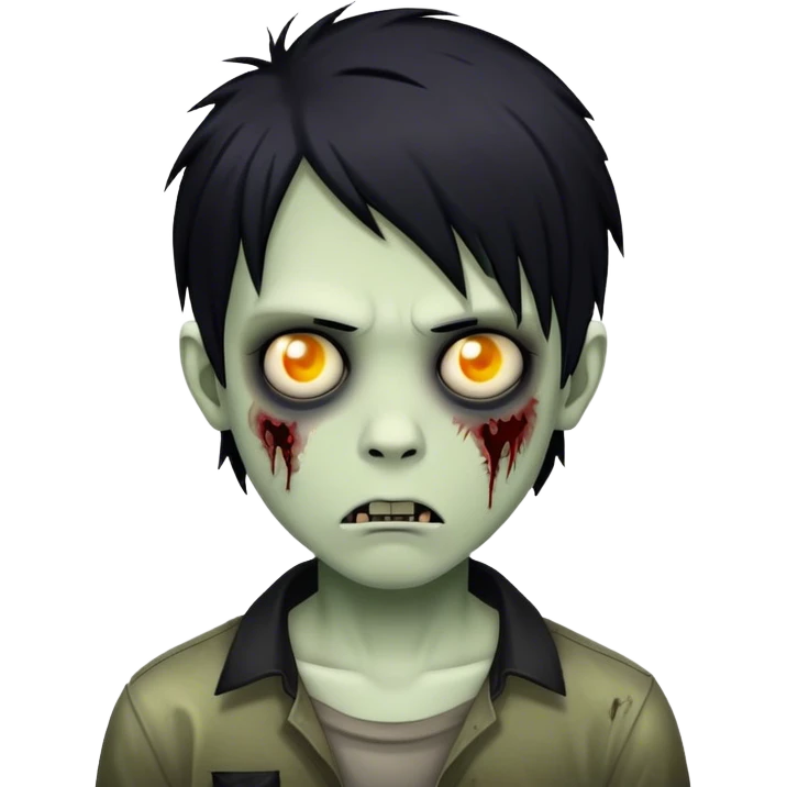 boy zombie with black hair emo emoji