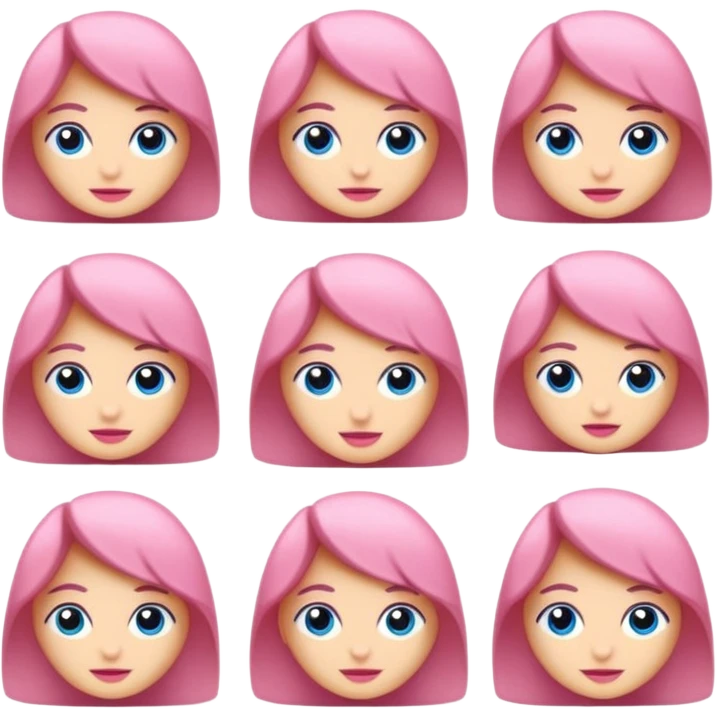 2 Karakter birisi düz saçlı birisi dalgalı bir stoplu saklı birisi açık saçlı boydan birisi mavi kıyafetleri birisi pembe kıyafetli boydan kız karakter emoji