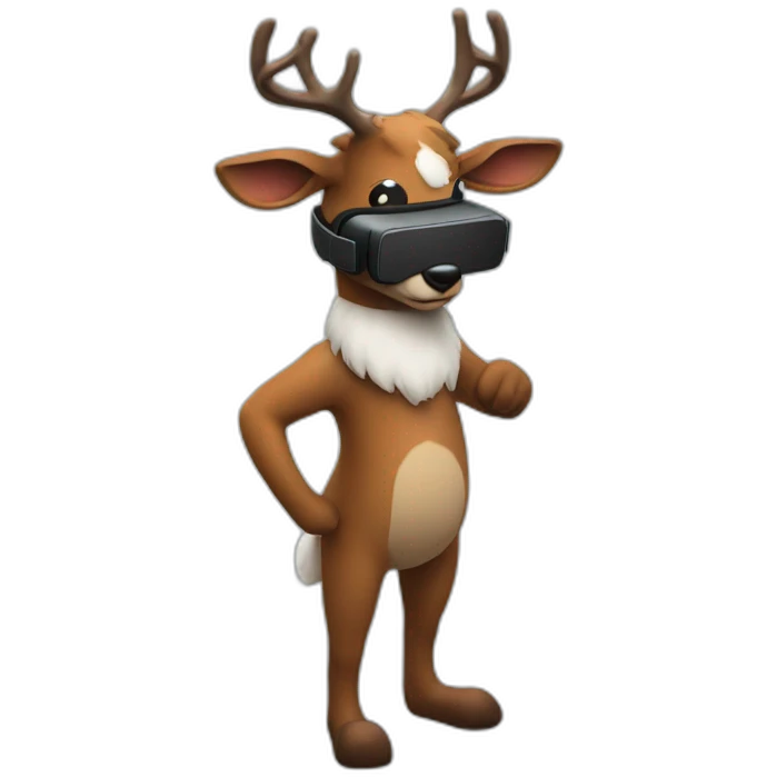 Rudolf in vr headset full body emoji
