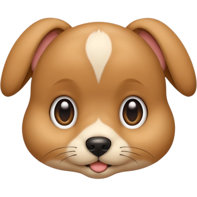 a bright puppy‘s face (less cheeks and less hair) emoji